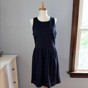 LOFT Eyelet Navy Sleeveless Dress